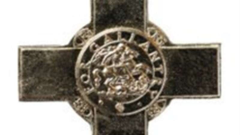 The George Cross Medal, awarded to the NHS in England by Queen Elizabeth II in 2022
